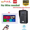 MOUNTAINONE SY706W008WF11 7 Inch Wireless WiFi Smart IP One To Two Video Door Phone Intercom System With 1x1080P Wired Doorbell Camera Support Remote Unlock