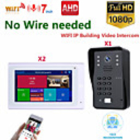MOUNTAINONE SY706W008WF11 7 Inch Wireless WiFi Smart IP One To Two Video Door Phone Intercom System With 1x1080P Wired Doorbell Camera Support Remote Unlock