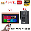 MOUNTAINONE SY710G008WF11 7 Inch Wireless WiFi Smart IP Video Door Phone Intercom System With One 1080P Wired Doorbell Camera And 1x Monitor Support Remote Unlock