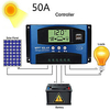 MPPT Solar Charge Controller 12V 24V Solar Power Regulator Dual USB Auto LCD Display Discharger PWM 50A miniinthebox