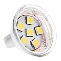 MR11 1W 6x5050 SMD 80-100LM 3000-3500K Warm White Light LED Spot Bulb (12V)