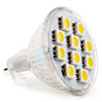 MR11 5050 SMD 10-LED Warm White 100-120LM Light Bulb (12V,  1.5-2W)