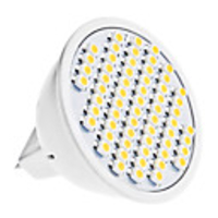 MR16 4W 60x3528 SMD 300-320LM 3000-3500K Warm White Light LED Spot Bulb (12V)