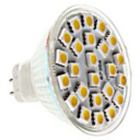 MR16 5W 24x5050 SMD 380-420LM 2800-3300K Warm White Light LED Spot Bulb (12V)