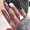 Multi Finger Ring Geometrical Silver Alloy Airplane Arrow Simple European Fashion 9pcs Middle Finger / Women