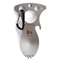 Multi-functional Metal Spoon w/ Carabiner Clip (Silver)