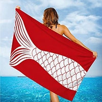 Multi Purpose Beach Towel, Superfine Fibre Rectangular Colorful Fish Patterned Silk Scarf, Sand Free Towel,  for Travel,  Camping,  Pool,  Outdoor or Picnic miniinthebox