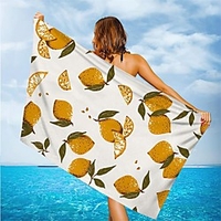 Multi Purpose Beach Towel, Superfine Fibre Rectangular Colorful Flowers/Leaves Patterned Silk Scarf, Sand Free Towel,  for Travel,  Camping,  Pool,  Outdoor or Picnic miniinthebox