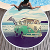 Multi Purpose Beach Towel, Superfine Fibre Round Colorful Seaside Bus Patterned Silk Scarf, Sand Free Towel,  for Travel,  Camping,  Pool,  Outdoor or Picnic miniinthebox