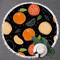 Multi Purpose Beach Towel, Superfine Fibre Round Colorful Vegetables Patterned Silk Scarf, Sand Free Towel,  for Travel,  Camping,  Pool,  Outdoor or Picnic miniinthebox