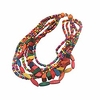 multicolored beaded wood bead layered necklace (multicolor)