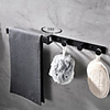 Multifunctional Rotating Towel Bar With 3 Rows Of Hooks BathroomKitchen -1pc