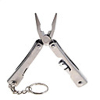Multifunctional Tools Stainless Steel Keychain with LED Flashlight