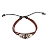 Multilayer Gem-Studded Leather Bracelet