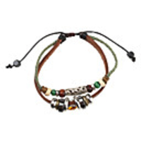 Multilayer Gem-Studded Prismy Leather Bracelet