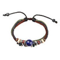 Multilayer Totem Vintage Fabric and Leather Bracelet
