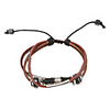 Multilayer Vintage Fabric and Leather Bracelet with Bead