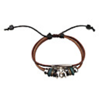 Multilayer Zircon-Studded Leather Bracelet