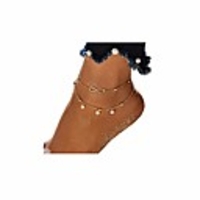 multilayers gold plated heart charm anklet for women girls bohemian beach ankle chain bracelet foot jewelry (gold infinity)