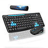 Multimedia Wireless Keyboard Mouse and Pad Combos for Office Desktop Laptop 3 Pcs a Kit