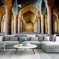 Mural Wallpaper Wall Sticker Color Building Drawing Smoke Background Pvc / Vinyl Suitable For Living Room Bedroom Restaurant Hotel Wall Decoration Art Home Decor miniinthebox