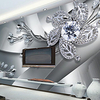 Mural Wallpaper Wall Sticker Covering Print Adhesive Required 3D Effect Diamond Flower Canvas Home Décor miniinthebox