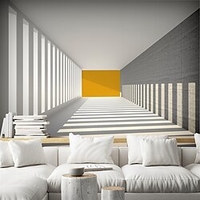Mural Wallpaper Wall Sticker Yellow Heart Gradient Smoke Background Pvc / Vinyl Suitable For Living Room Bedroom Restaurant Hotel Wall Decoration Art Home Decor miniinthebox