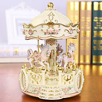 Music Box Carousel Music Box Classic Unique Resin Women