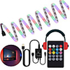 Music Control LED Light Strip 1M 2M 3M 4M 5M 2835 RGB SMD 54 LEDs Per Meters Tiktok LED Strip Lights with IR 24 Key Controller USB Port DC5V