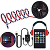 Music Control LED Light Strip 1M 2M 3M 4M 5M 5050 RGB SMD 30 LEDs Per Meters Tiktok LED Strip Lights with IR 24 Key Controller USB Port DC5V