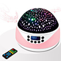 Music Projection Lamp Baby Night Light with Timer Rotating Stars Night Light Projector for Kids Sleeps Helper Gift