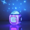 Music Starry Sky Projection Alarm Clock Snooze Digital LED Alarm Clock Calendar Thermometer Projection Light