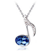 Musical Note Crystal Necklace