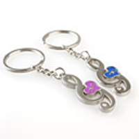 Musical Note Shaped Metal Keychain,  Pair