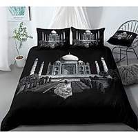Muslim Palace 3-Piece Duvet Cover Set Hotel Bedding Sets Comforter Cover with Soft Lightweight Microfiber,  Include 1 Duvet Cover,  2 Pillowcases for Double/Queen/King(1 Pillowcase for Twin/Single)