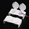 Nail Art Double Hole Pen Washing Cup Plastic Double Cover Pen Washing Cup Crystal Liquid Cup White Nail Tools