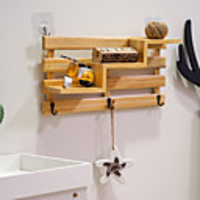 Nail Free Key Hook Wall Decoration Shelf