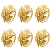 Napkin Rings Set of 6 for Halloween,  Thanksgiving,  Christmas,  Dinner Parties,  Dinning Table Decoration Handmade Metal Napkin Holder Gold