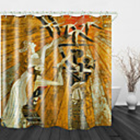 National blessing Print Waterproof Fabric Shower Curtain for Bathroom Home Decor Covered Bathtub Curtains Liner Includes with Hooks