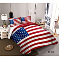 National Flag Series American Flag 3D Digital Print 3-Piece Duvet Cover Set Hotel Bedding Sets Comforter Cover with Soft Lightweight Microfiber(Include 1 Duvet Cover and 1or 2 Pillowcases)