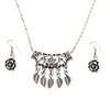 Nations Style Leaf Flower Earrings Necklace Jewelry Set