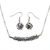 Nations Style Round Ball Pipe Earrings Necklace Jewelry Set