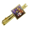 nativity scene baby jesus mary joseph christmas christian bible square tie bar clip clasp tack gold color