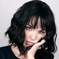 Natural Black Hair Wigs with Air Bangs for Black Women 12 Inches Short Wavy Bob Wigs with Bangs Synthetic Cosplay Wig for Girl Costume Wigs(Natural Black) miniinthebox