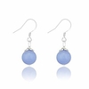natural gem 925 sterling silver earrings chalcedony clear crystal agate bead drop stone earrings with hypoallergenic hook