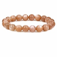 natural red sunstone gemstone gemstone 10mm round beads stretch bracelet 7 inch