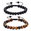 Natural stone lava rock bead bracelet men chakra bracelet women yoga stretch diffuser bracelet