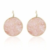 natural strawberry crystal stone round drop earrings for women gift (round)