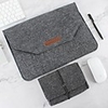 Natural Wool Felt Laptop Case Protector Bag Plus Power Pack Compatible 11-15 Inch MacBook Pro MacBook Air Laptop Gray Black