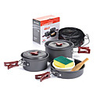Naturehike Camping Cookware Mess Kit Set 9pcs Portable Aluminium for 2 - 3 person Outdoor Camping / Hiking Hunting Outdoor Travel 2 Camping Pot 1 Bamboo Shovel 3 Bowl 1 Soup Ladle 1 Camping
